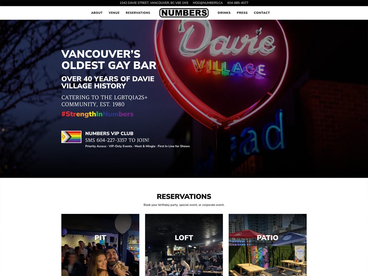 Website screenshot of numbers.ca